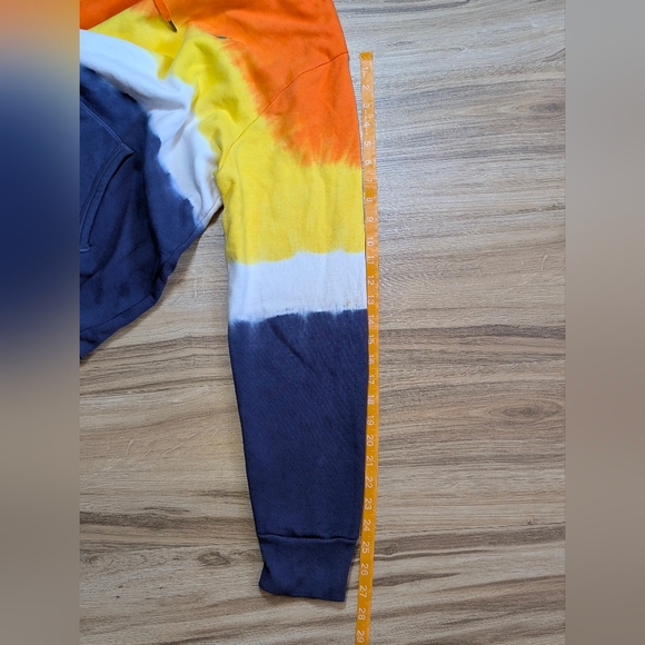 POLO RALPH LAUREN Men's Orange Multi Tie-Dyed Fleece Pullover Hoodie Large - Picture 7 of 11